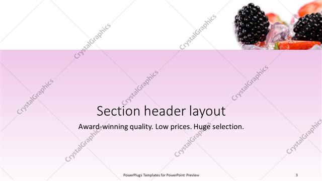 Section Header presentation slide layout