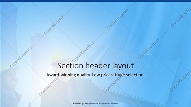 Section Header presentation slide layout