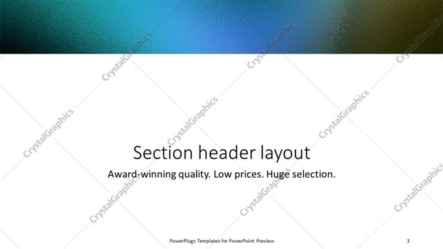 Section Header presentation slide layout