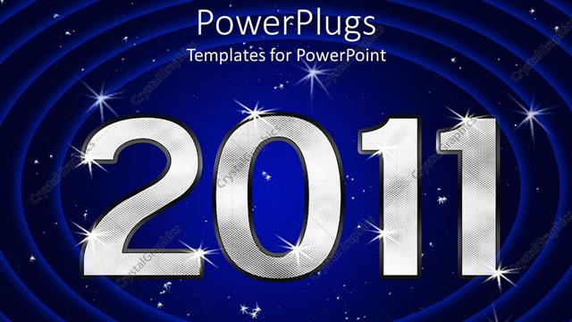  Presentation with celebration - A bluish background with circles and the 2011 celebration
