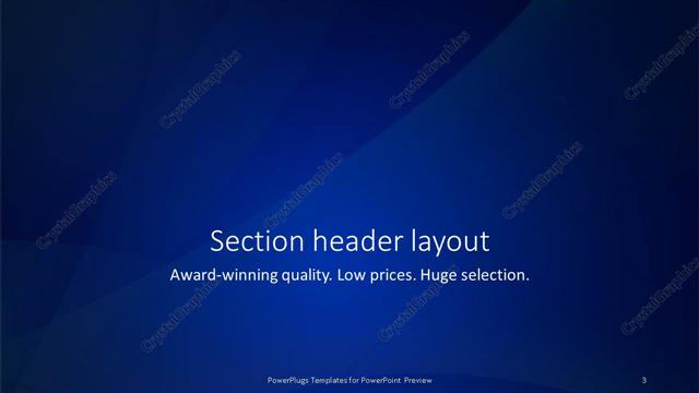 Section Header presentation slide layout
