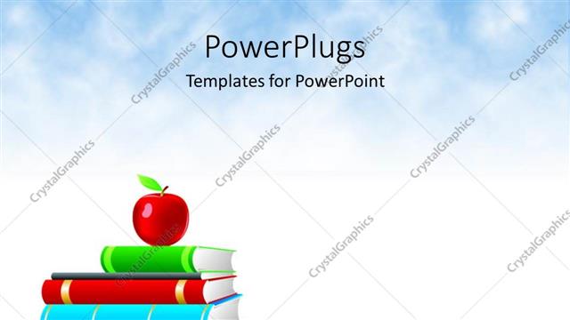  Presentation with books - A bluish background and a place for text