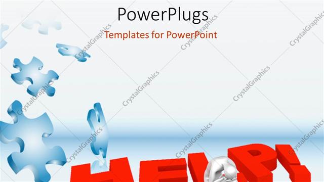  Presentation with despair - Bluish background with puzzle pieces in the background