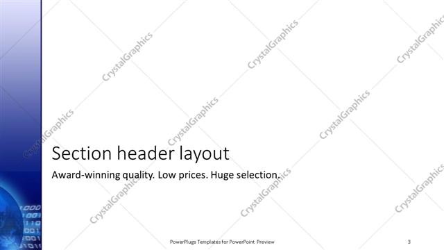 Section Header presentation slide layout