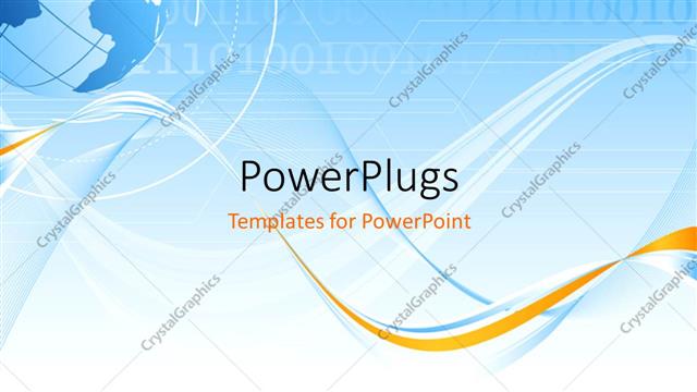  Presentation with numbers - A bluish globe with bluish background and binary numbers in background
