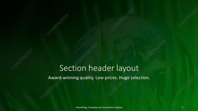 Section Header presentation slide layout