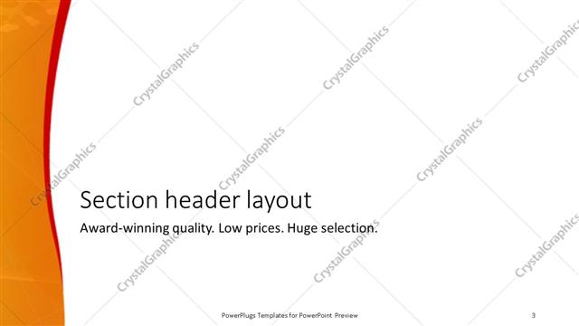 Section Header presentation slide layout
