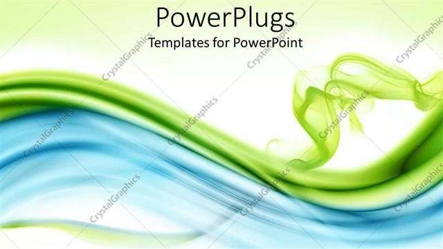  Presentation with bluish waves - Bluish and greenish waves with green background