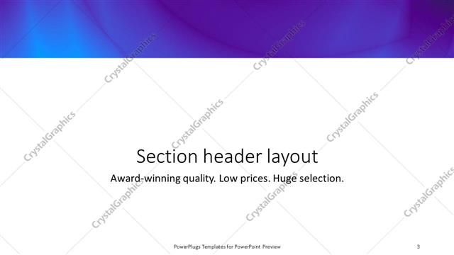 Section Header presentation slide layout