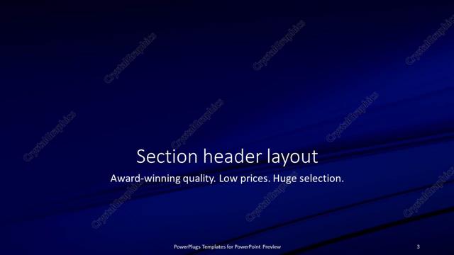 Section Header presentation slide layout