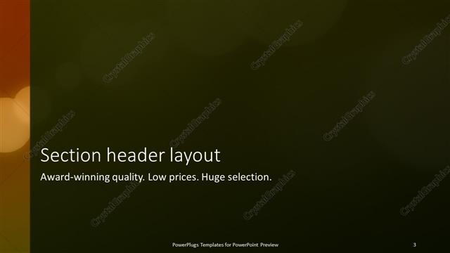 Section Header presentation slide layout