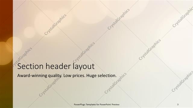 Section Header presentation slide layout