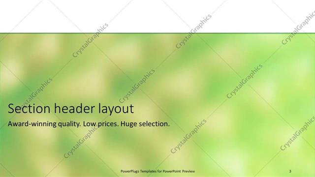 Section Header presentation slide layout