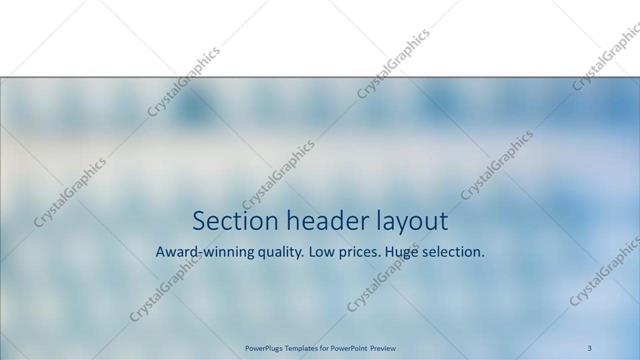 Section Header presentation slide layout