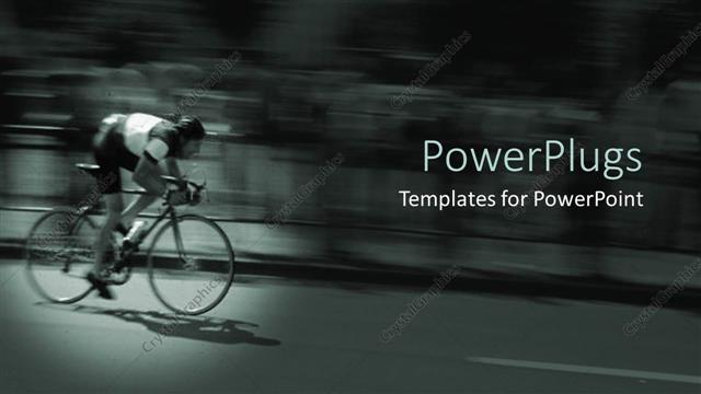  Presentation with cars - Blurred depiction of a cyclist on a bike on road with blurred cars