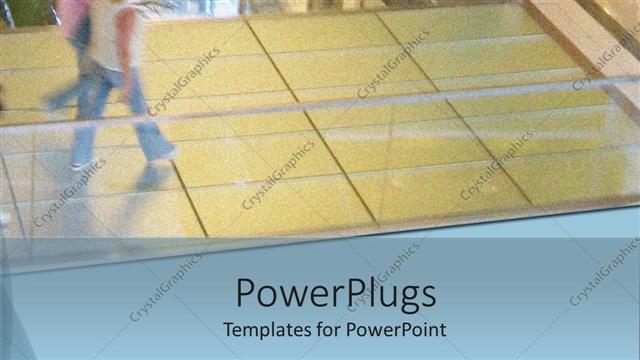  Presentation with business women - Blurred view of two women walking on a walkway in the mall