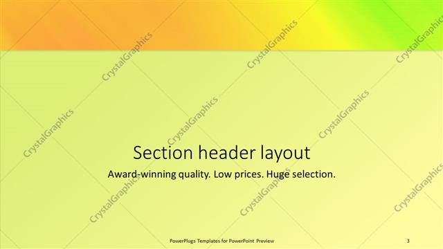 Section Header presentation slide layout