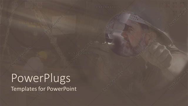  Presentation with mining - Blurry depiction of contractors on a brown colored background