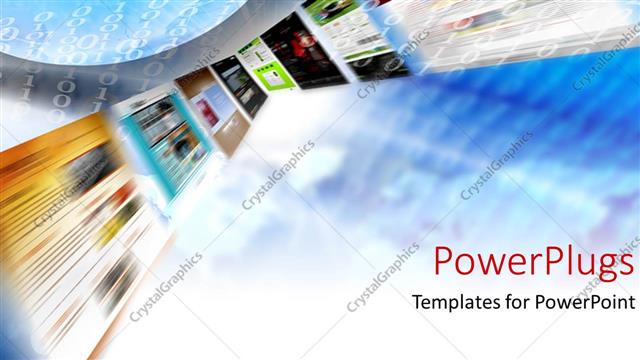  Presentation with stream - A blurry view of many tiles?with different images