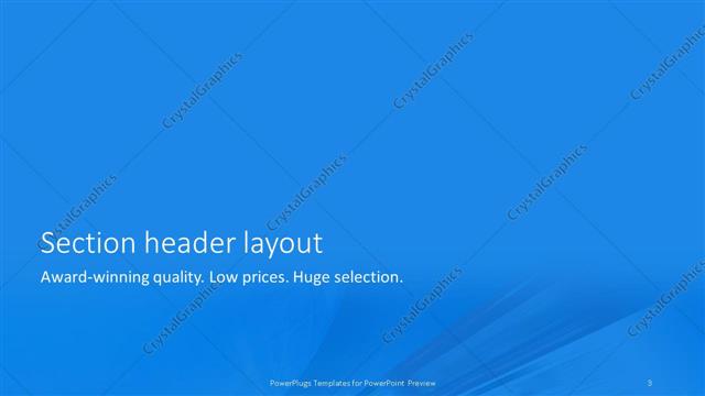 Section Header presentation slide layout
