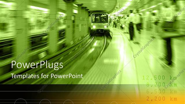  Presentation with transportation train - Blurry view of a subway station with a train moving fast