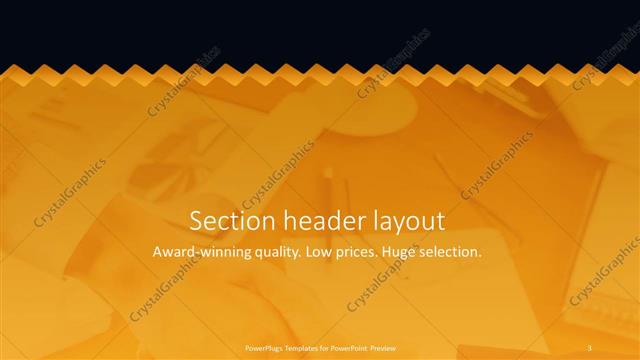 Section Header presentation slide layout
