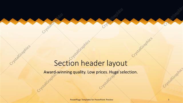 Section Header presentation slide layout