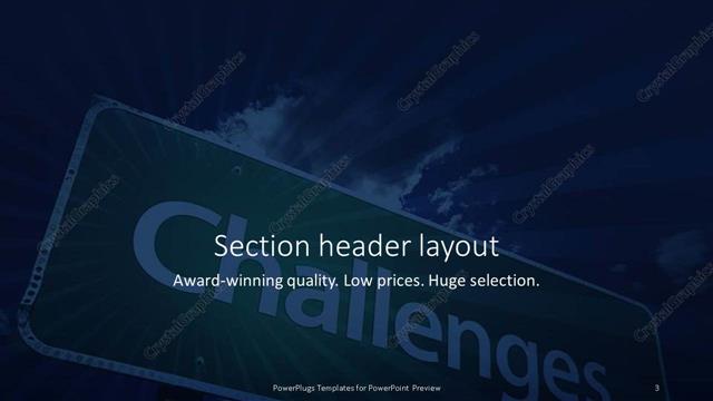 Section Header presentation slide layout