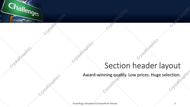 Section Header presentation slide layout