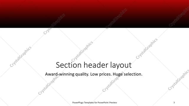 Section Header presentation slide layout