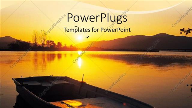  Presentation with calm - A boat on a calm sea and sunset view