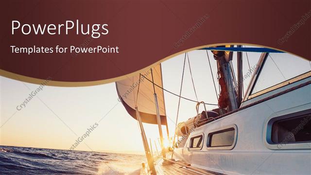  Presentation with sunset sailing - Boat sailing into the Sunset scene