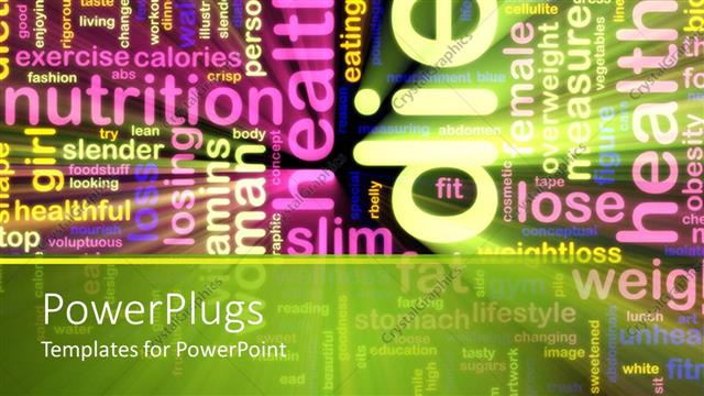  Presentation with healthy nutrition - Body image word cloud emphasizing healthy diet and nutrition