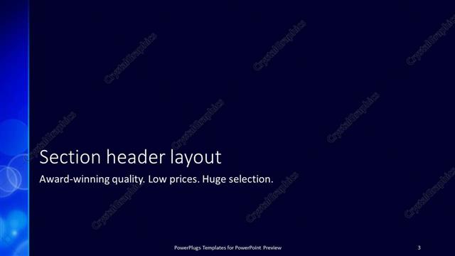 Section Header presentation slide layout