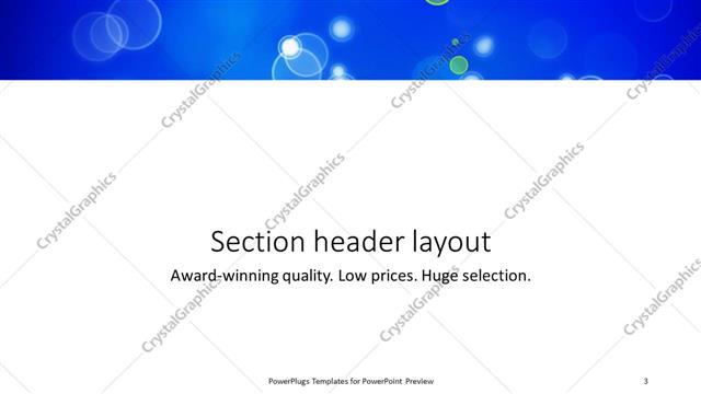 Section Header presentation slide layout