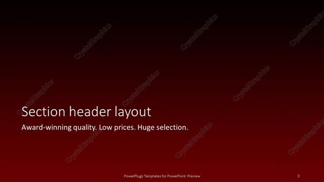 Section Header presentation slide layout