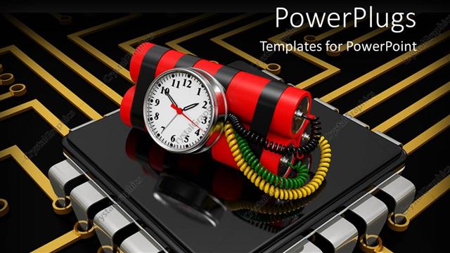  Presentation with Chip - Bomb with timer on computer chip