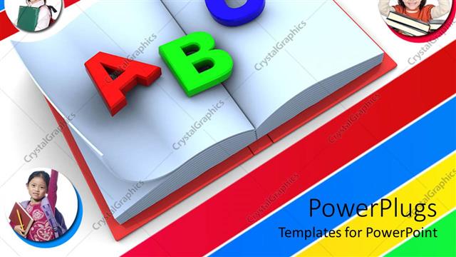  Presentation with abc - Book with ABC, school children, students, learning, education