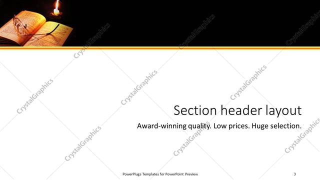Section Header presentation slide layout