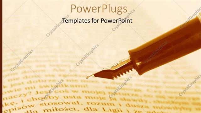  Presentation with fountain pen - Book with fountain pen, writing, sepia tones