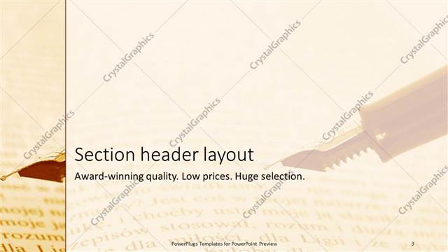 Section Header presentation slide layout