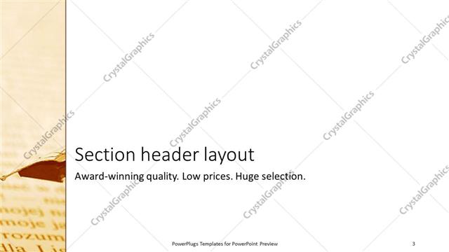 Section Header presentation slide layout