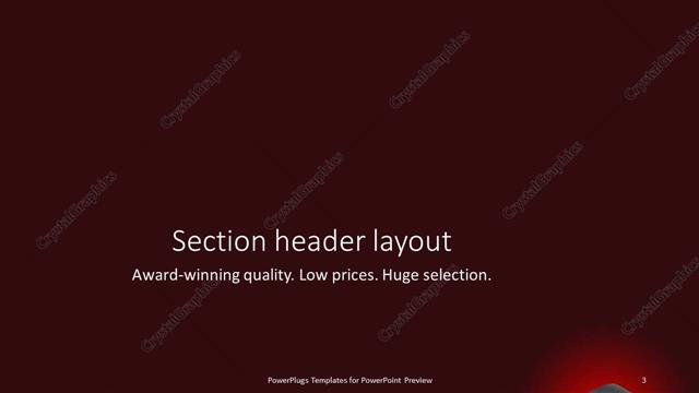 Section Header presentation slide layout
