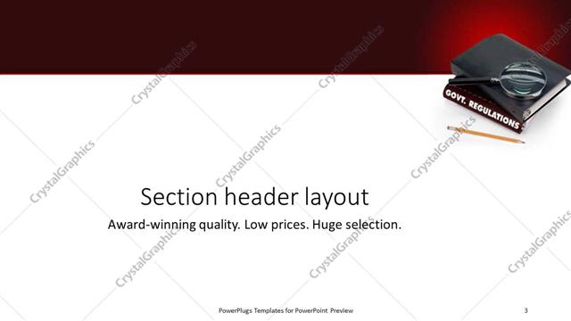 Section Header presentation slide layout