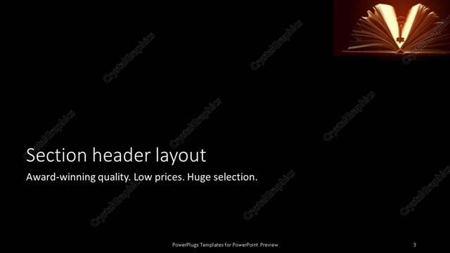 Section Header presentation slide layout