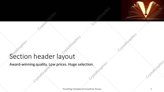 Section Header presentation slide layout