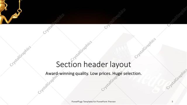 Section Header presentation slide layout