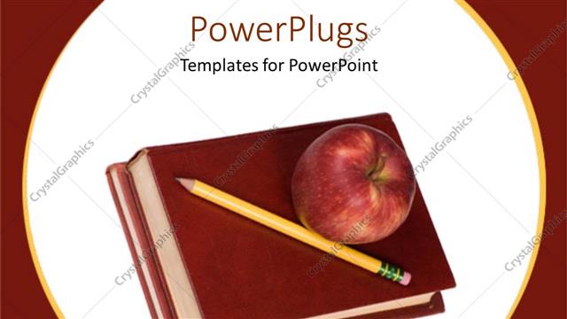  Presentation with lead - A book with a lead pencil and an apple