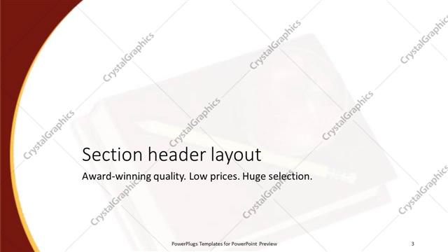 Section Header presentation slide layout