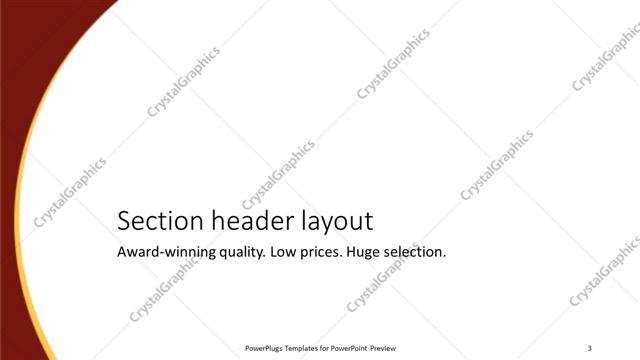 Section Header presentation slide layout